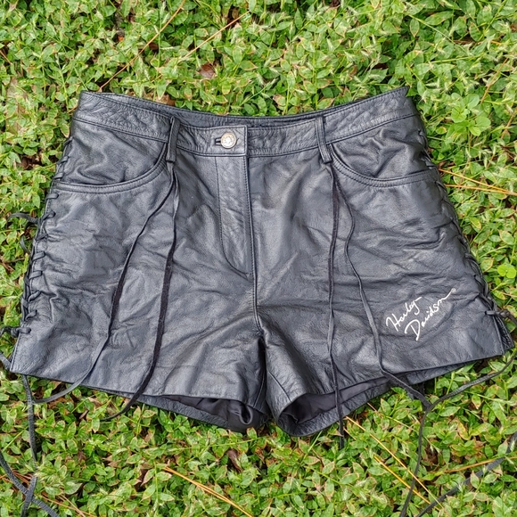 Harley-Davidson Pants - Leather Lace Up Shorts from Harley Davidson